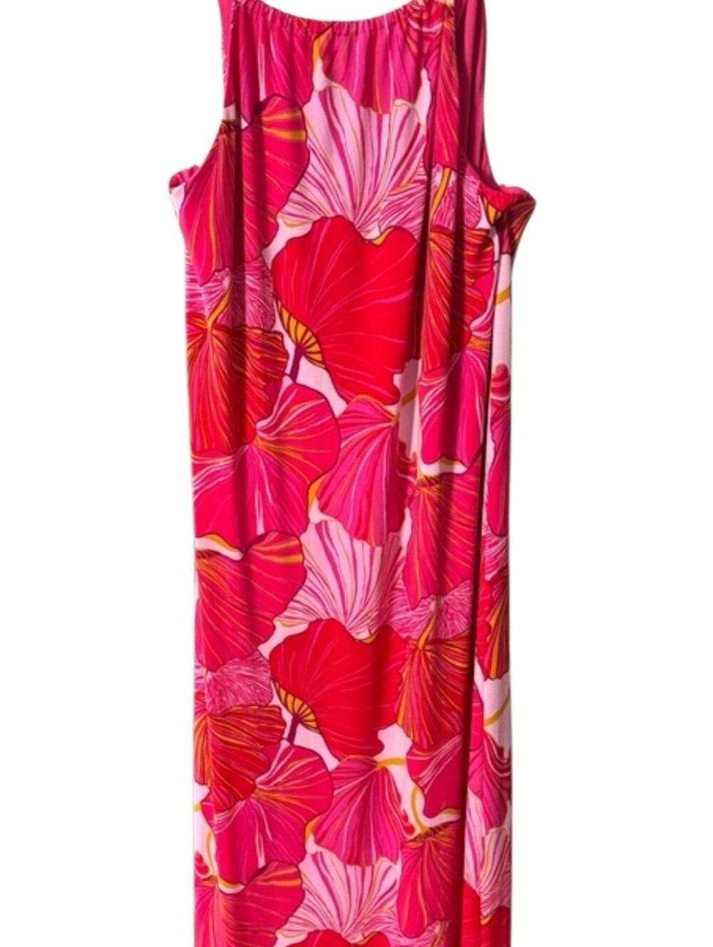 Trina Turk Pink & Red Floral Halter Maxi Dress Small - Picture 3 of 5